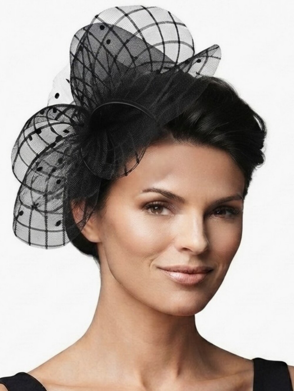 Beloved Millinery Elegant Feminine 3PC Blk Fascinator Tea Brunch Church Funeral